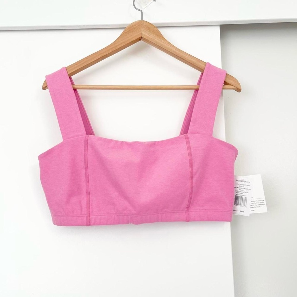 NWT New Beyond Yoga Spacedye Squared Sports Bra Pink Size XL